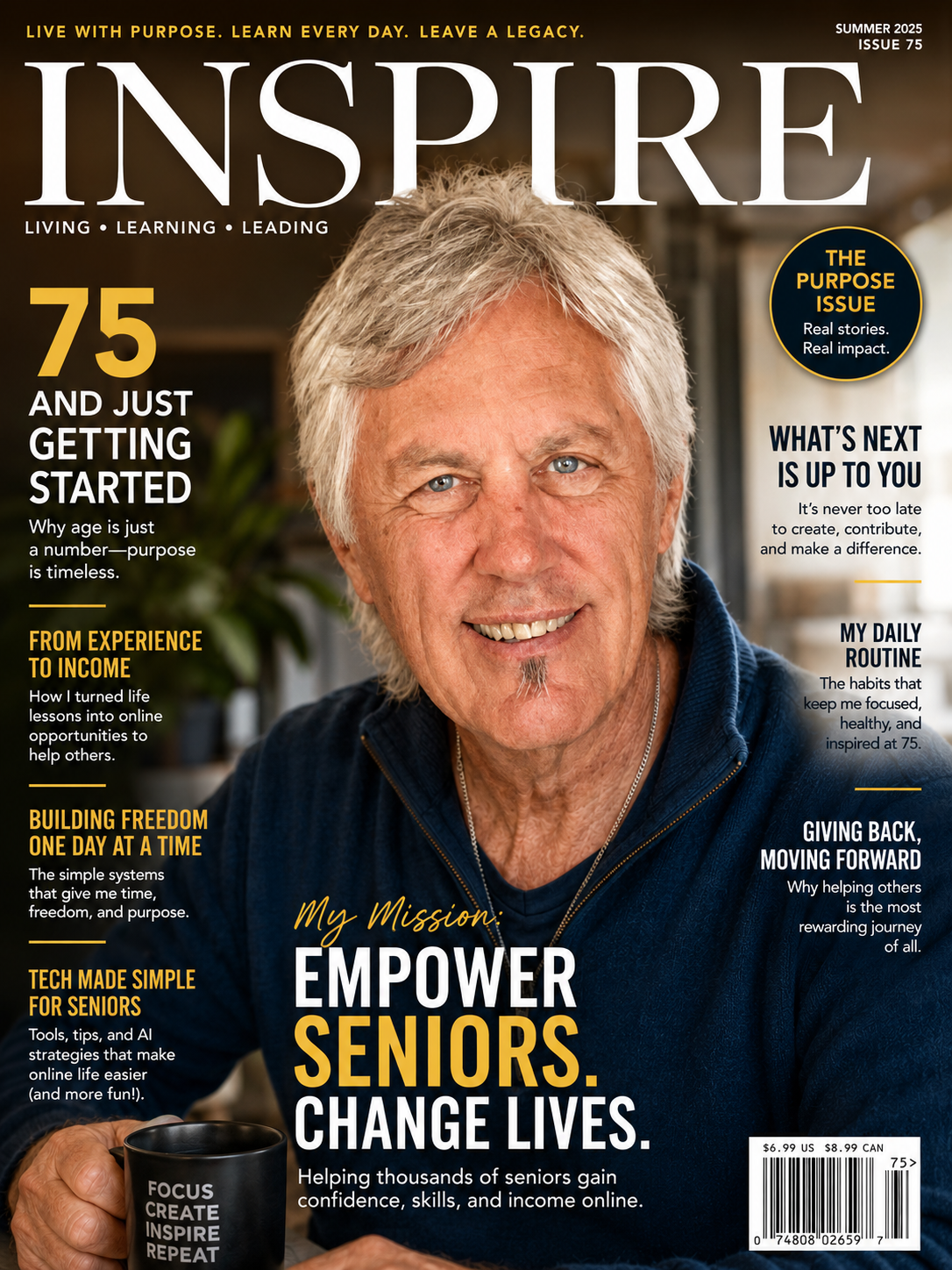 Mike Howell featured on an Inspire magazine-style cover